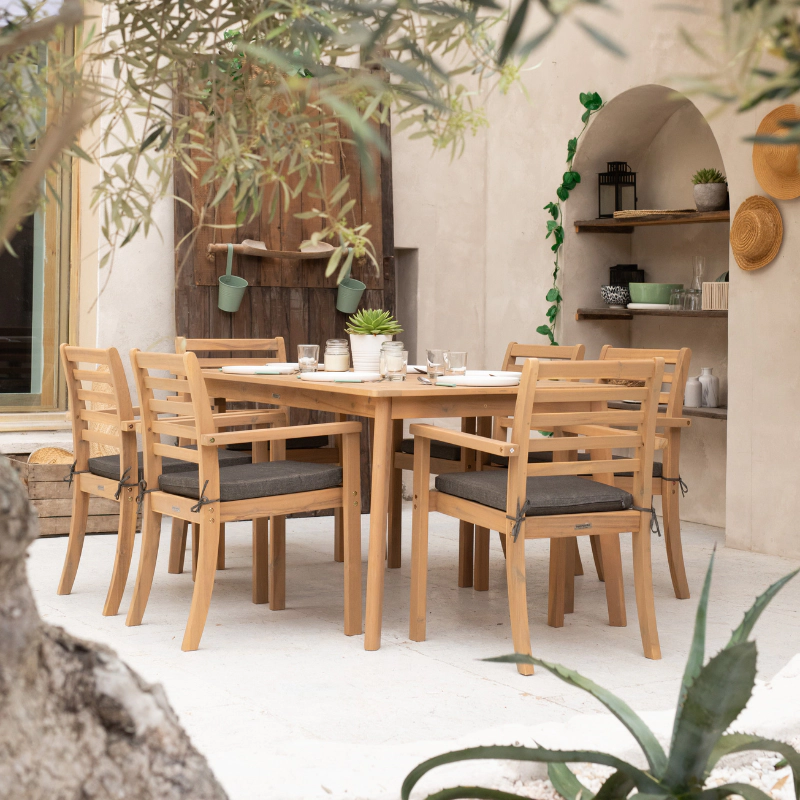 mobilier de jardin en acacia exotique