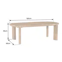 Mesa de centro em madeira maciça de manga tingida escura 120cm
