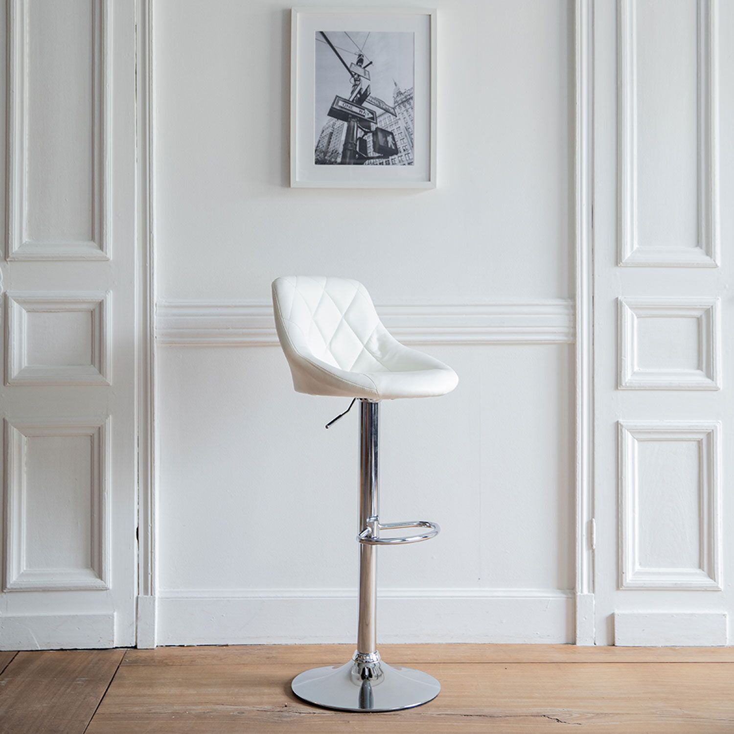 Tabouret de bar blanc JASPER