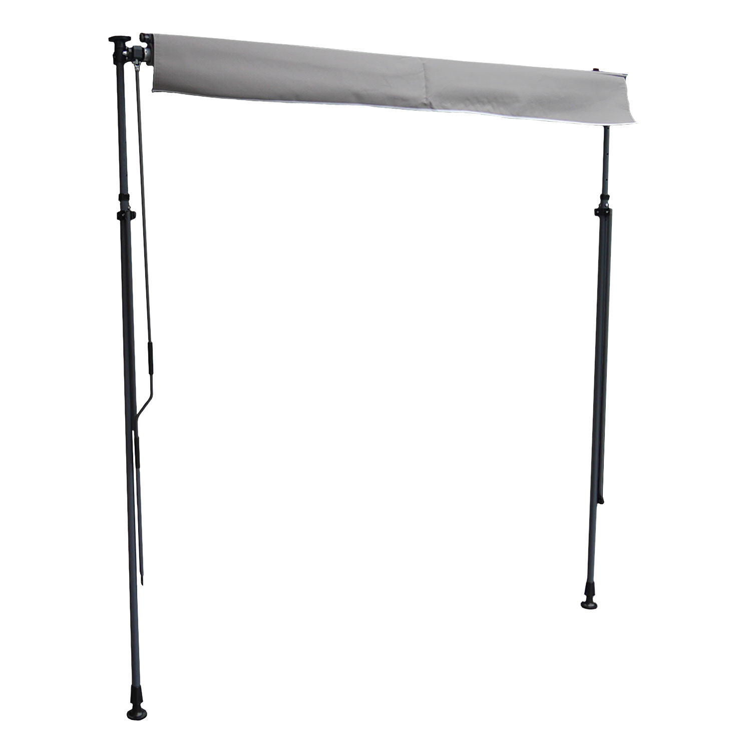 CHENE balkonluifel 2 × 1.2m - Grijs doek en grijs frame