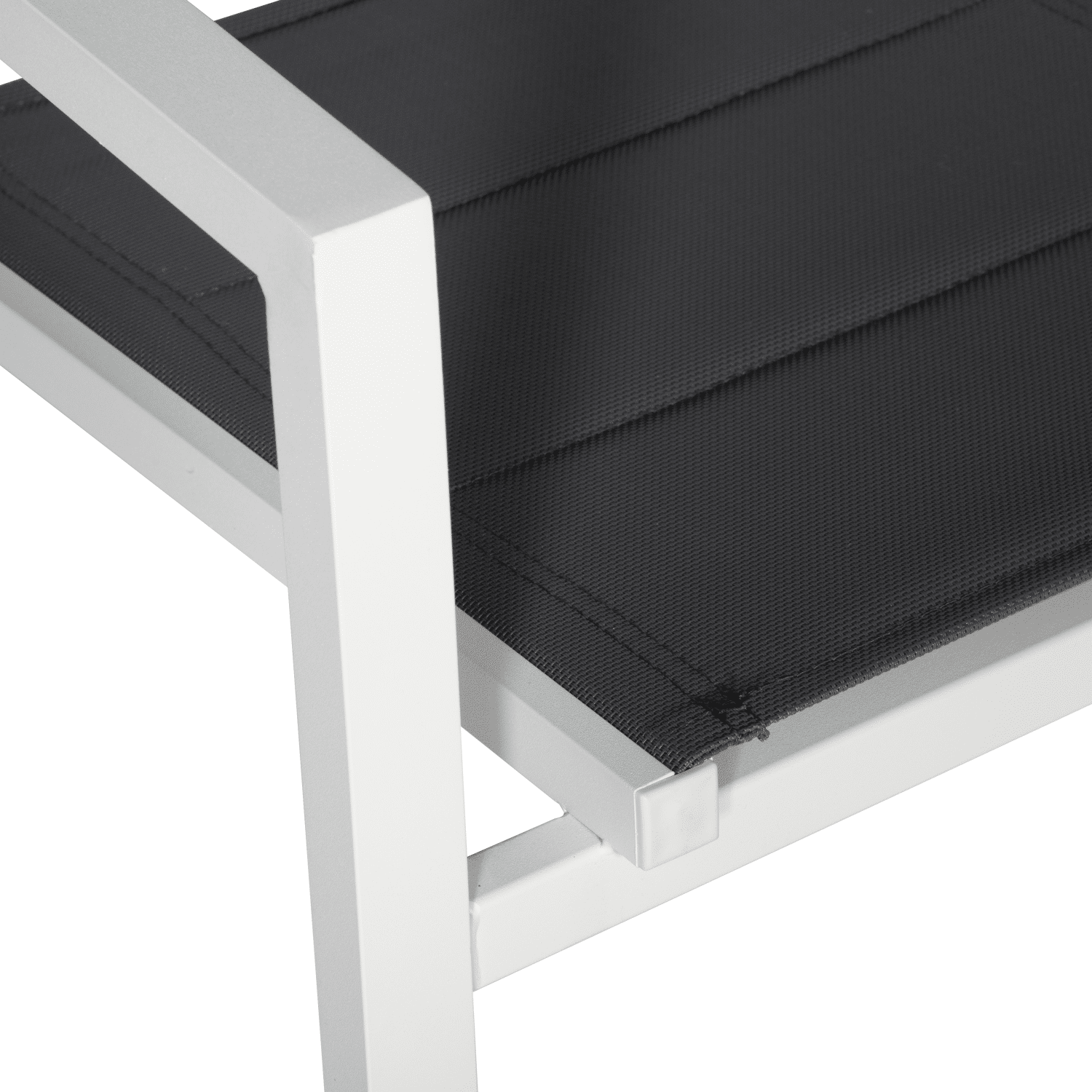 Lot de 8 chaises rembourrées en aluminium blanc - textilène gris