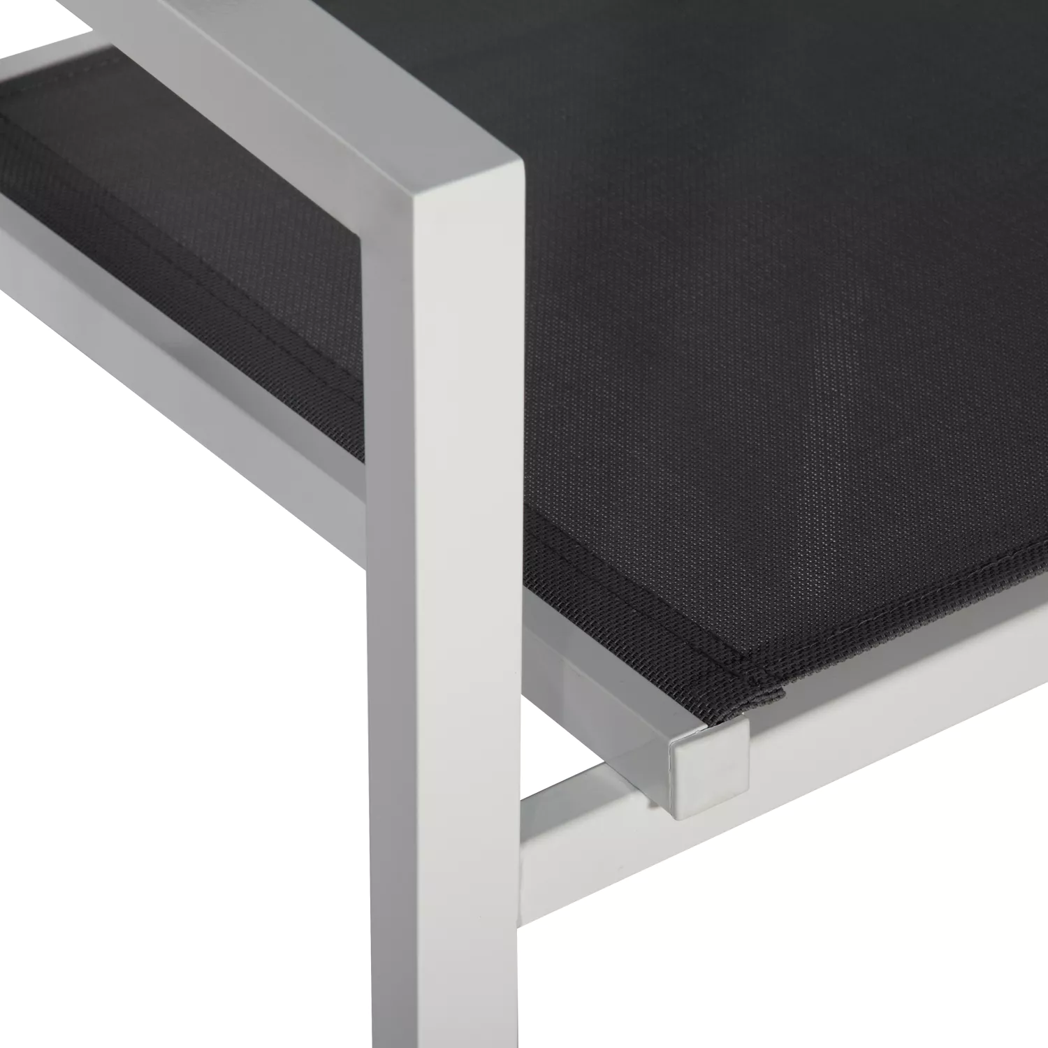 Lot de 6 chaises en aluminium blanc - textilène gris