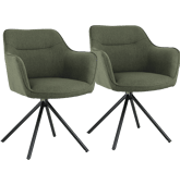 Lot de 2 chaises en tissu vert
