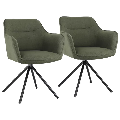2er Set grünen Stoffstühlen...