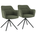 Set van 2 groene stoffen stoelen DANNA