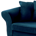 Fauteuil love seat en velours bleu navy OSCAR