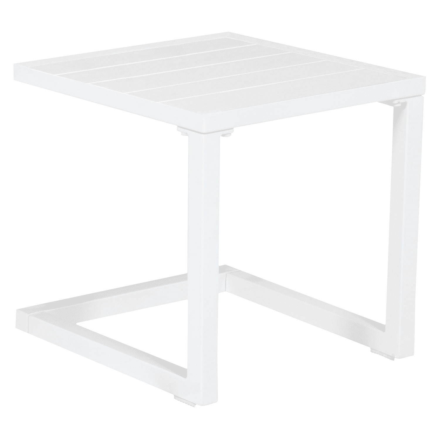 Set van 2 wit BARBADOS ligstoelen en bijzettafel van textilene - wit aluminium