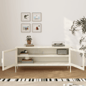 Meuble TV en métal 120cm blanc