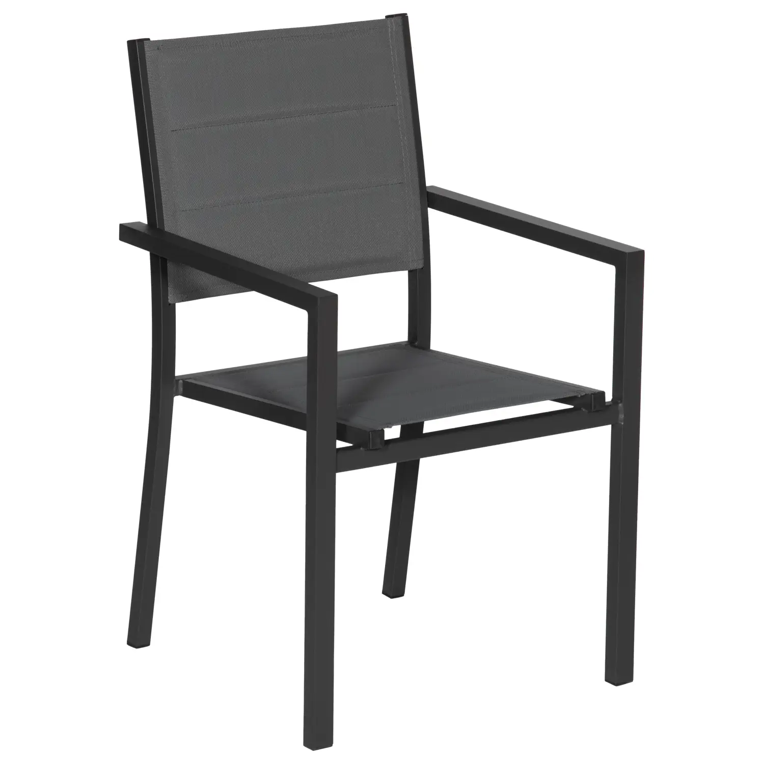 Salon de jardin extensible en textilène gris 10 places - aluminium anthracite