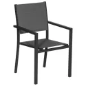Salon de jardin extensible en textilène gris 10 places - aluminium anthracite