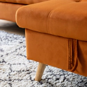 Eck-Couchgarnitur JAMES 3-Sitzer in Velours Terracotta