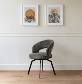 Chaise en chenille verte