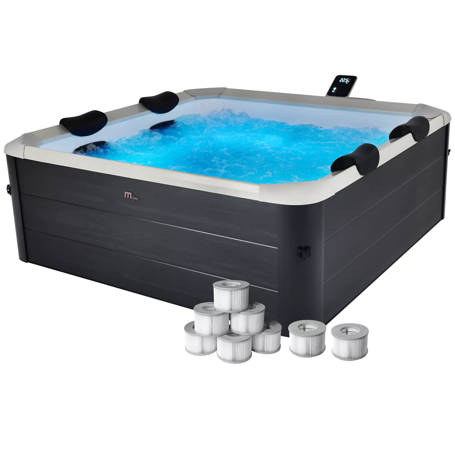 MSPA - Spa rigide connecté carré 180cm OSLO AERO PLUS - 6 places + lot de 8 filtres