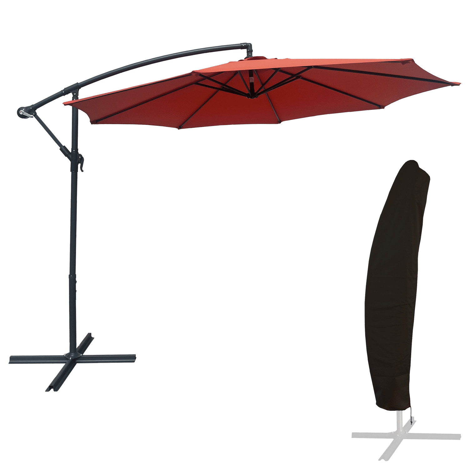OAHU ombrellone rotondo diametro 3m terracotta + copertura