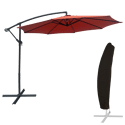 Parasol déporté OAHU rond 3m de diamètre terracotta + housse