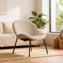 Fauteuil en tissu taupe chiné SACHA