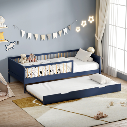 Letto a cassetti blu scuro