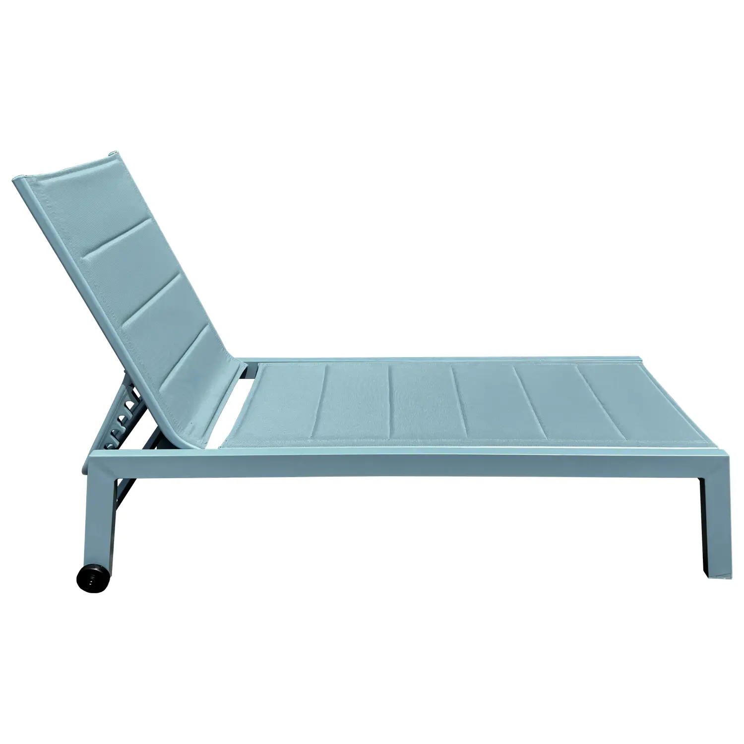 Lot de 2 bains de soleil en textilène bleu clair - aluminium bleu clair