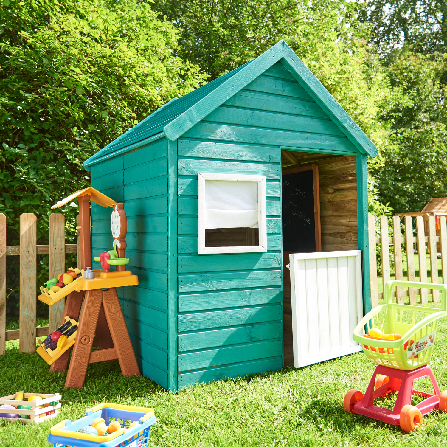 Soulet - Cabane en bois avec plancher et portillon pour enfants MARINA