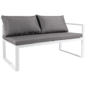 Salon de jardin modulable IBIZA en tissu gris 7 places - aluminium blanc