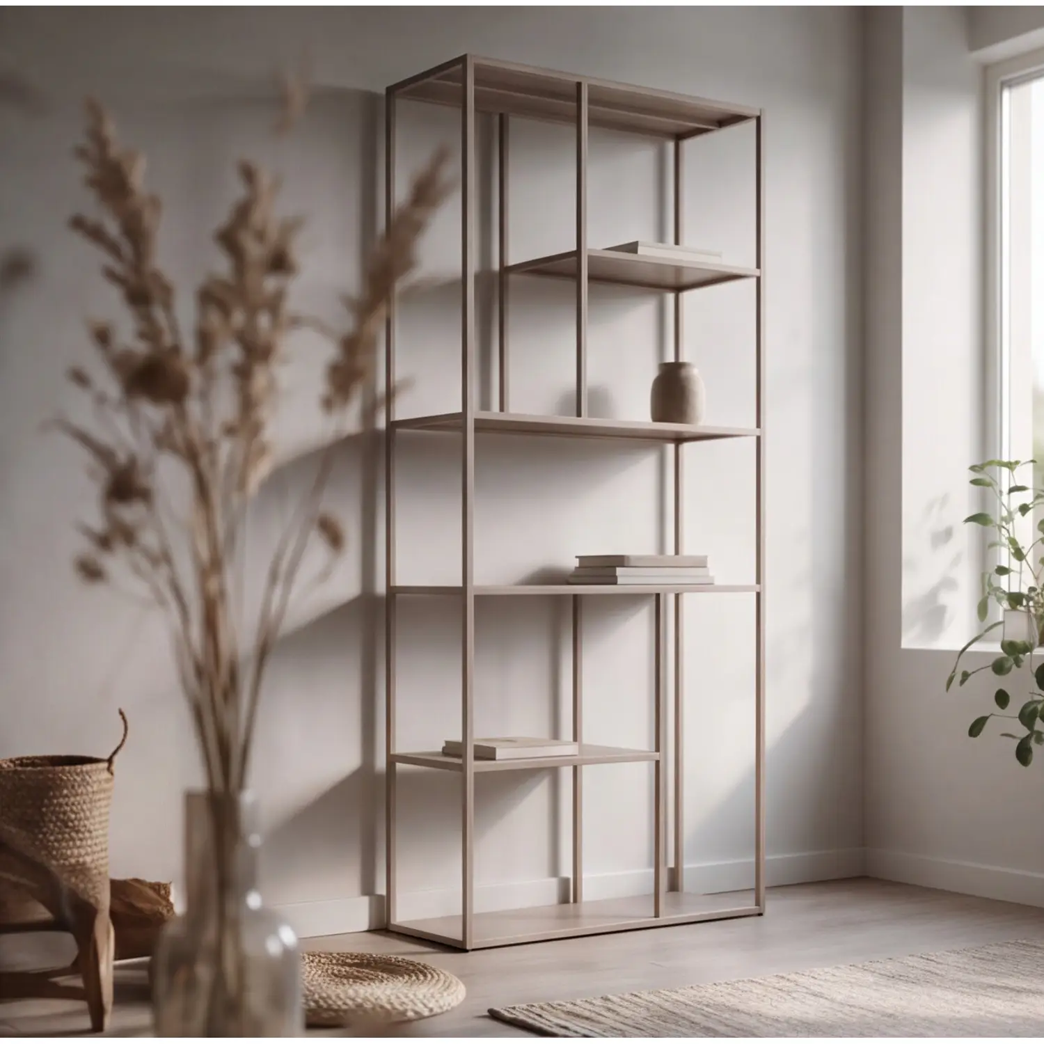 Bibliothèque en métal 189cm taupe