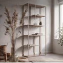 Bibliothèque en métal 189cm taupe