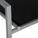 Set van 10 grijze aluminium stoelen - zwart textilene
