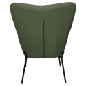Fauteuil en tissu boucle vert kaki avec repose-pieds EIRA