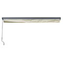 SAULE luifel 3.95 × 3m met half luifel - Beige doek en grijze structuur
