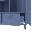 Armoire en métal 2 portes avec penderie bleu gris