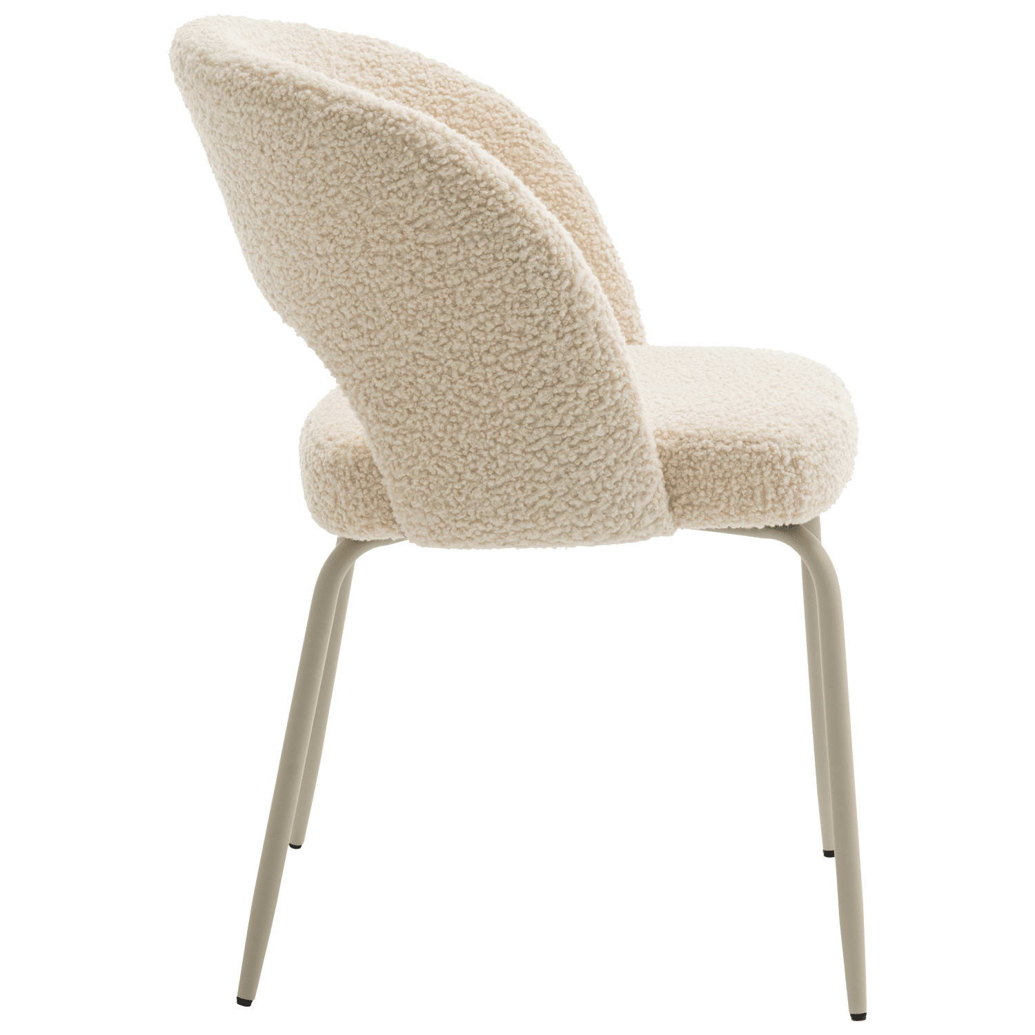 Lote de 2 sillas FLAVIA de tela de bucles beige