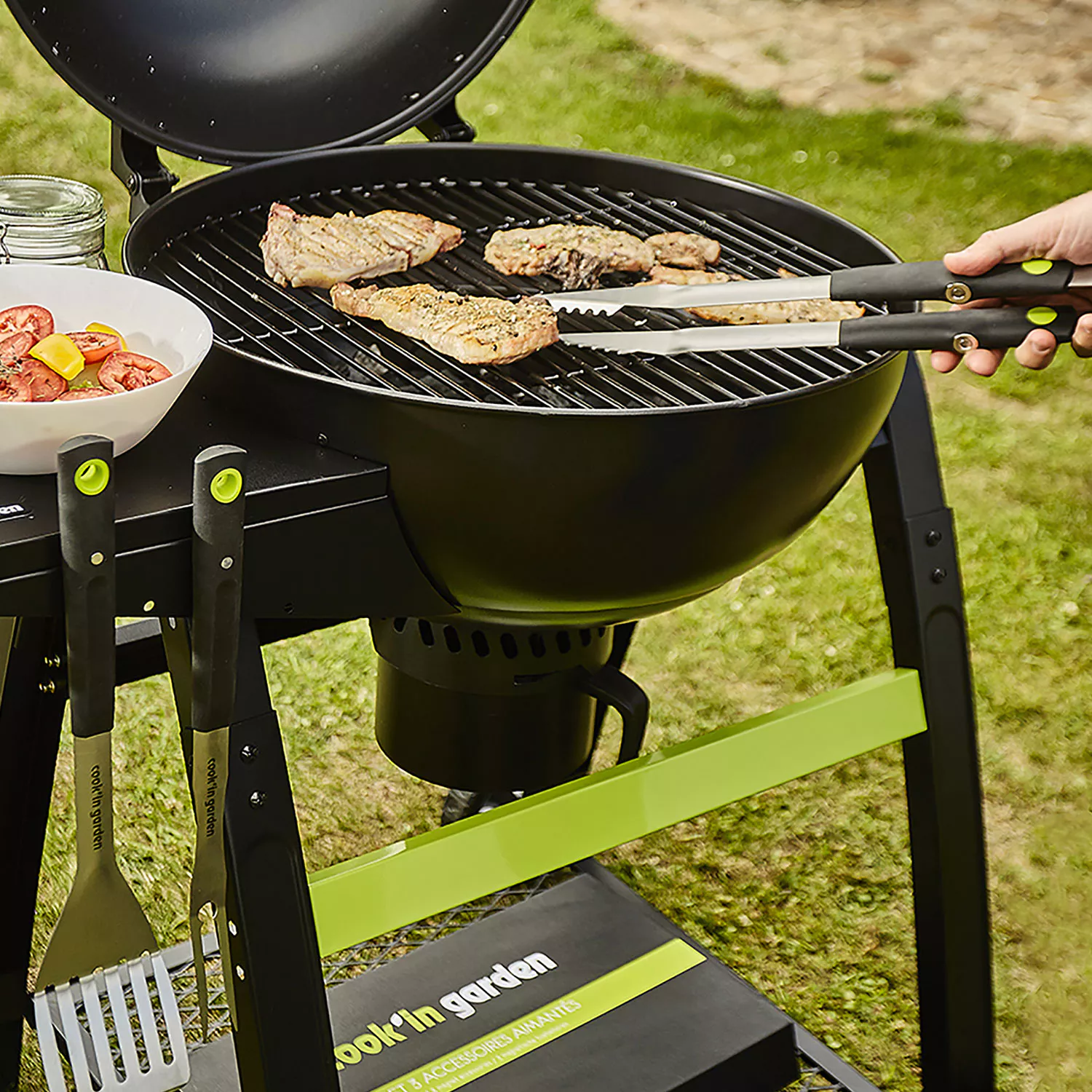COOK'IN GARDEN - Coffret de 3 accessoires aimantés pour barbecue