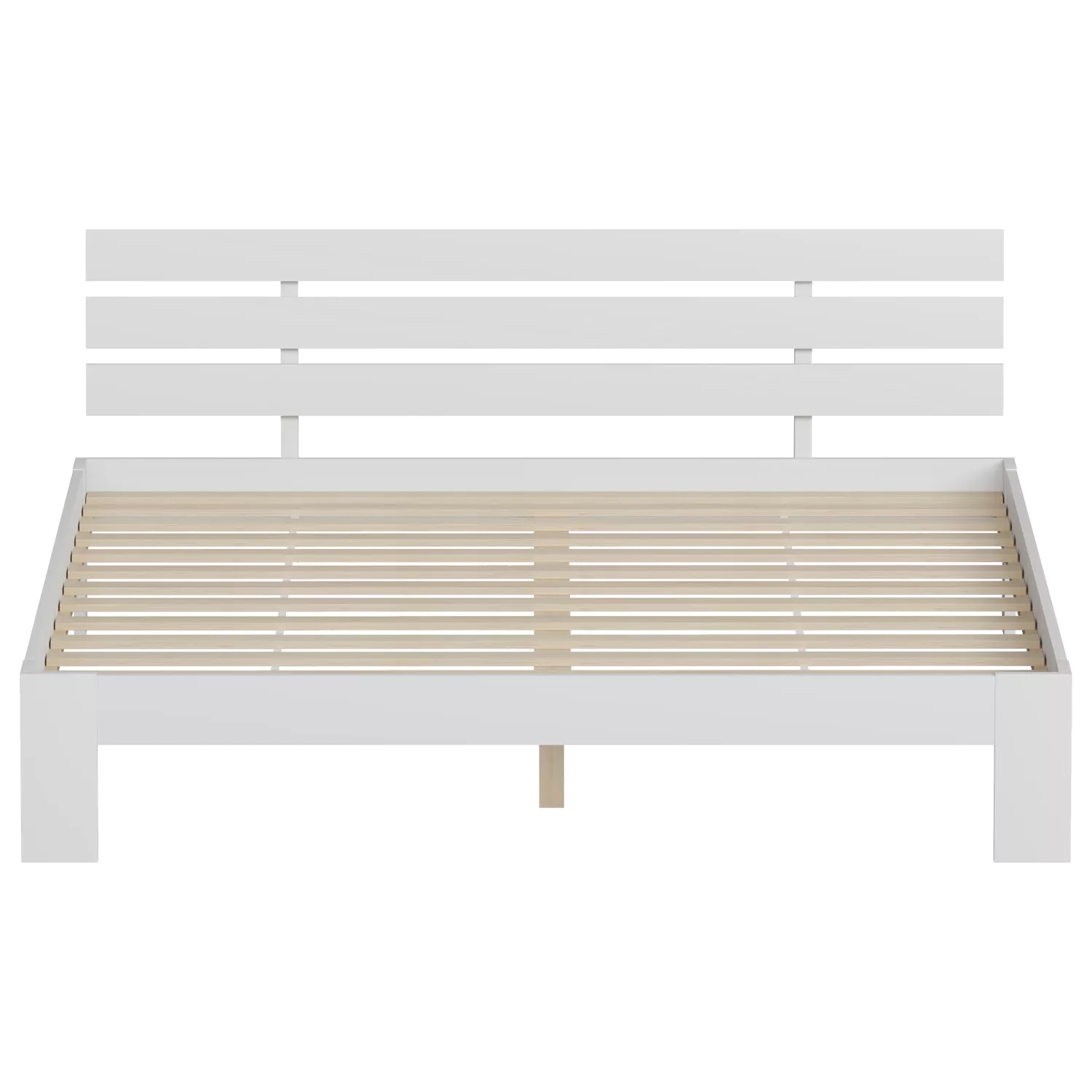 Houten bed met hoofdbord 160x200cm wit FINN