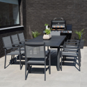 Set di mobili da giardino estensibili in textilene grigio CAPRI 8 posti - alluminio antracite