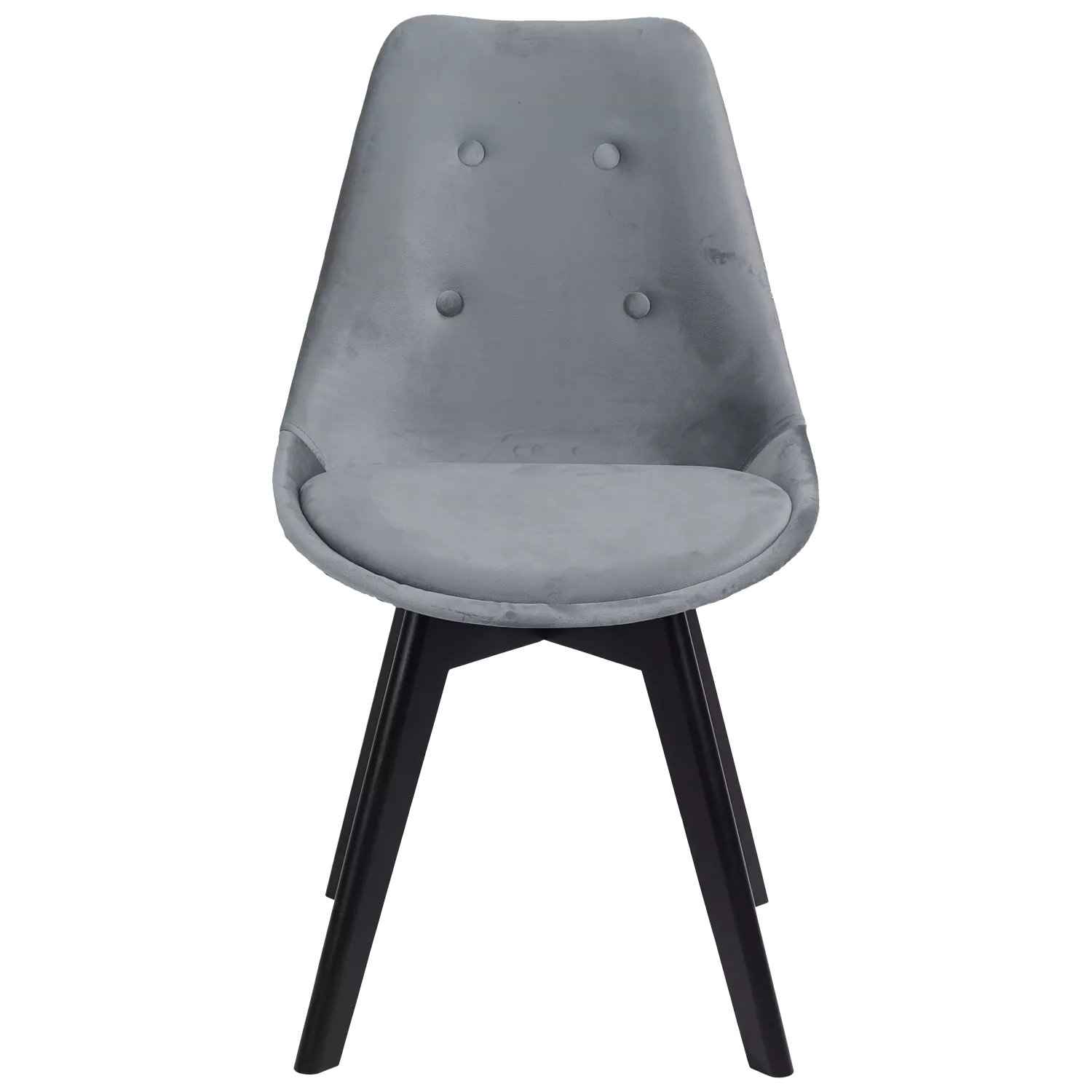 Conjunto de 4 cadeiras de veludo NORA cinzentas com almofada