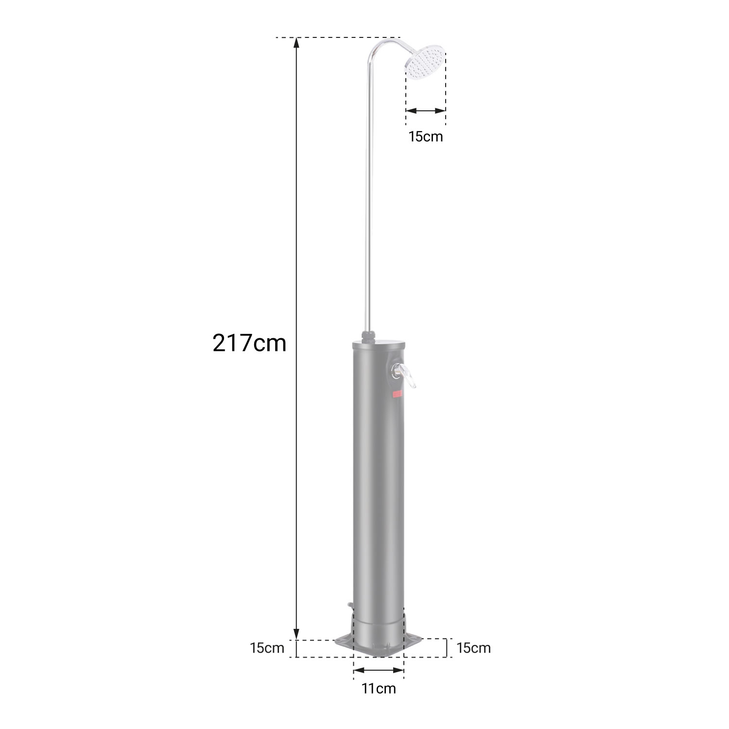 Zonnedouche SAMOA zwart 18L