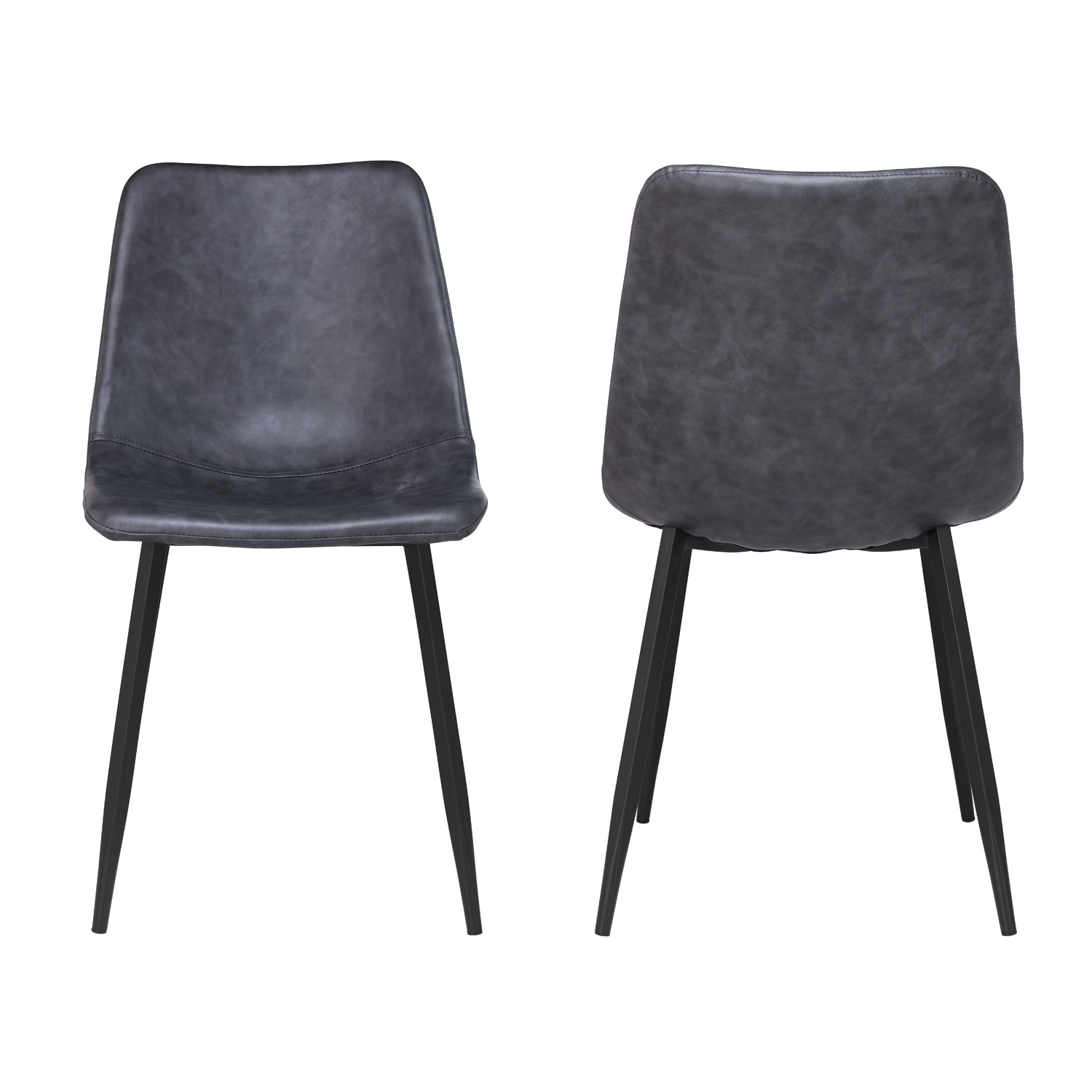 Conjunto de 2 cadeiras ÉLIA vintage, cinza escuro