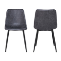 Lot de 2 chaises vintage ÉLIA gris foncé