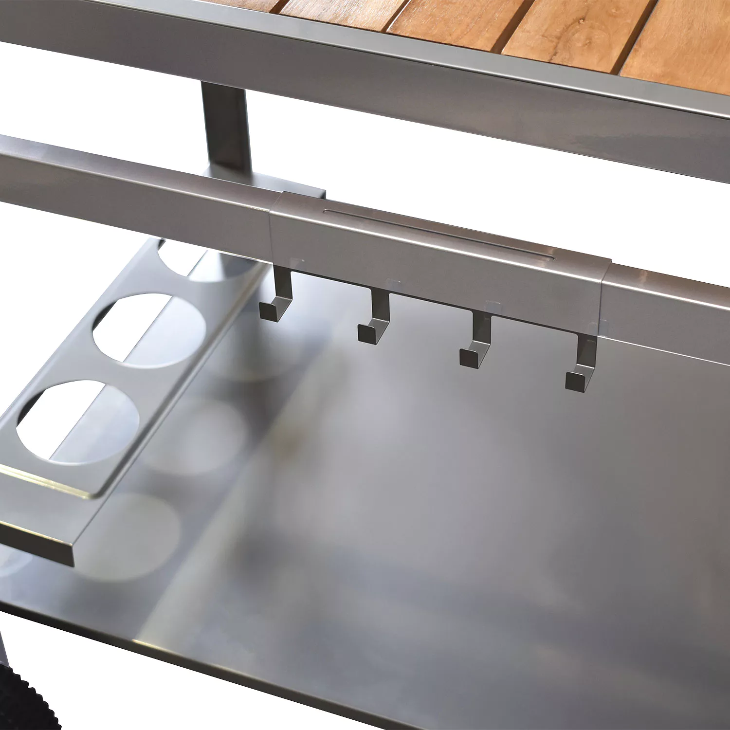 COOK'IN GARDEN - Carrito de madera y metal para plancha MEDIA M