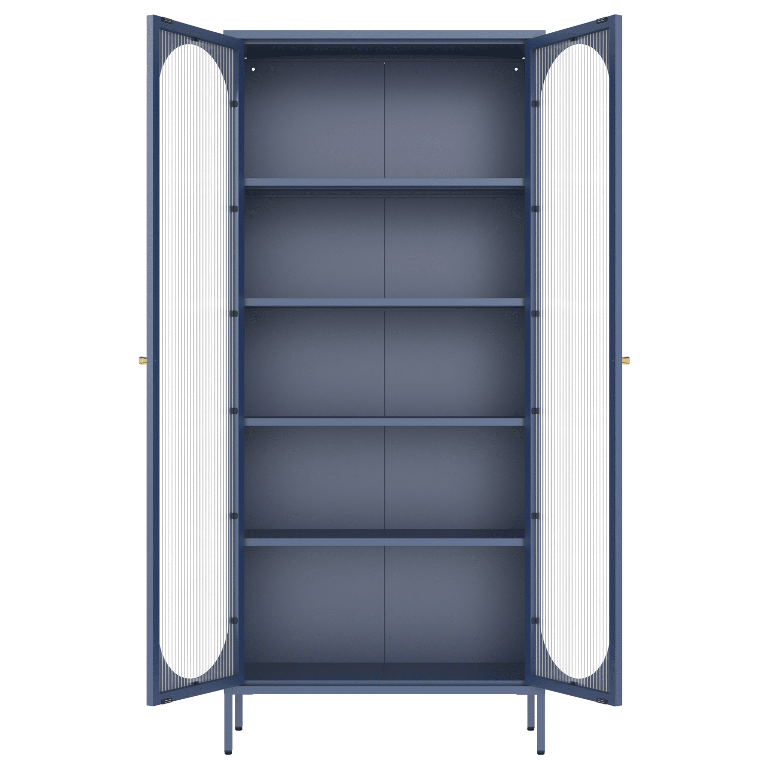 Armario de metal y cristal gris azulado 180cm YASMINE