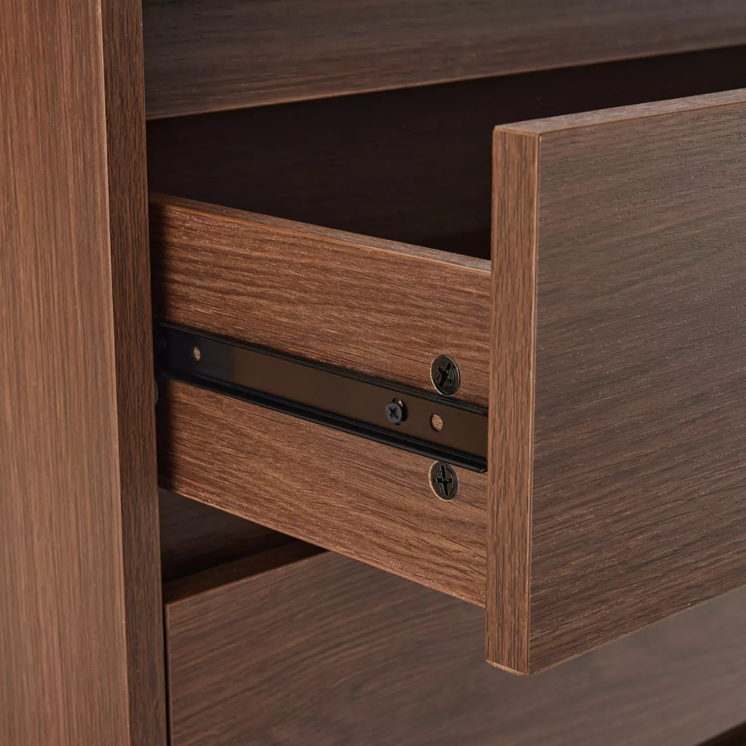 Donkere houten commode 3 lades SARAH