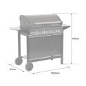 Barbecue au gaz RENO - 4 brûleurs avec thermomètre 14kW