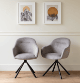 Lot de 2 chaises en tissu gris