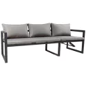 Salon de jardin modulable IBIZA en tissu gris 7 places - aluminium anthracite