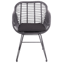 Set di 2 poltrone in rattan sintetico nero con cuscini CINTA