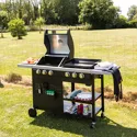 Barbecue duo au gaz - 3 brûleurs + plancha 3 brûleurs