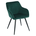 Silla vintage terciopelo verde GISELE