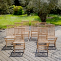 Set van 8 LOMBOK teakhouten tuinstoelen