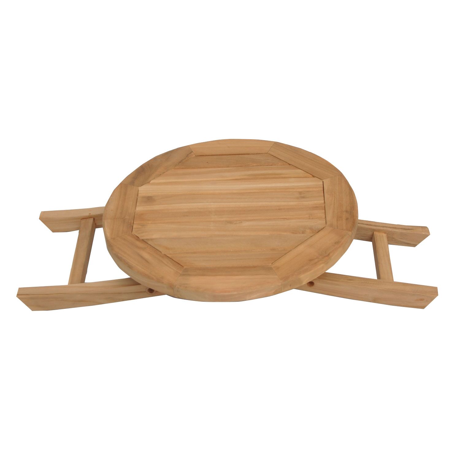 Opvouwbare teakhouten ligstoel en bijzettafelset LOMBOK