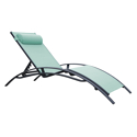Conjunto de 2 cadeiras de convés GALAPAGOS em textileno verde água - alumínio cinzento antracite